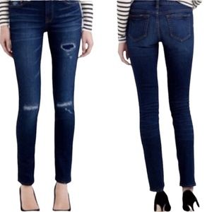 J CREW Reid Skinny Distressed Patched-up Jeans